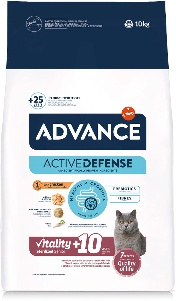 AFFINITY ADVANCE Sterilized SENIOR +10 ani Hrana pisici, cu Pui si orz, 10kg