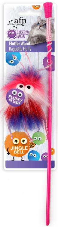 ALL FOR PAWS Furry Ball Jucarie pentru pisici Undita rotunda Roz,115,5x7,5x3,5cm