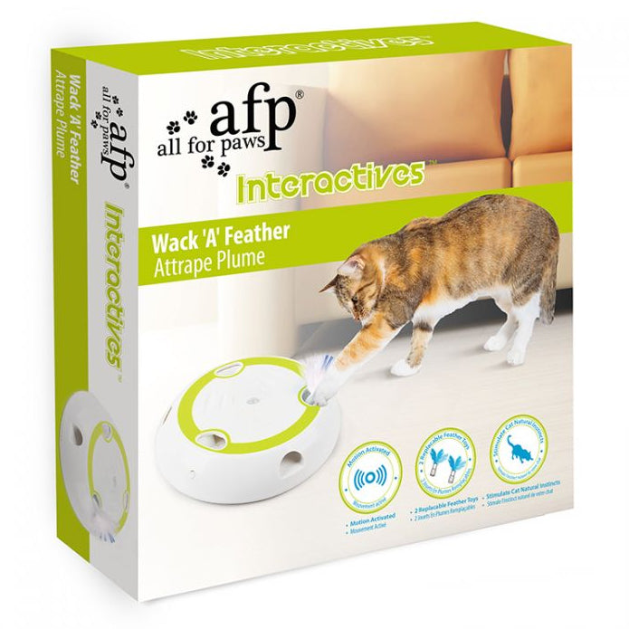 ALL FOR PAWS Interactive Jucarie pentru pisici Wack A Feather, 27x27x5,5cm