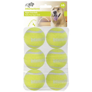ALL FOR PAWS Interactive Jucarie ptr caini Super Bounce mingi tenis, Verde,6buc