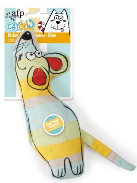 ALL FOR PAWS Jucarie pentru pisici Curious Mouse, cu Iarba pisicii, 25x11,5x3cm