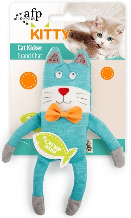 ALL FOR PAWS Kitty Jucarie pentru pisici cu iarba pisicii, Turcoaz, 24,5x19,5cm