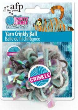 ALL FOR PAWS Knotty Habit Jucărie pentru pisici Minge Crinkly din fire, 7cm - Maxi-Pet.ro