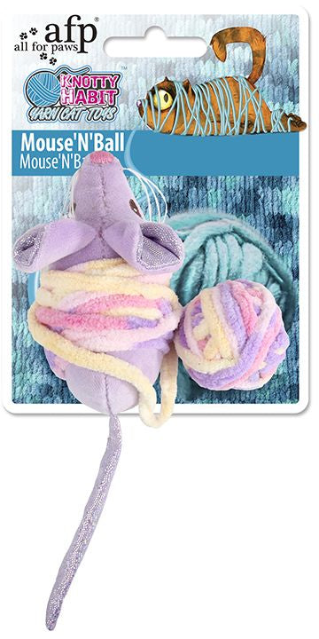 ALL FOR PAWS Knotty Habit Jucarie pentru pisici Soarece cu fire, 18cm