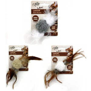 ALL FOR PAWS Lamb Jucarie cu iarba pisicii Minge lana, diverse culori, 5x5x3cm