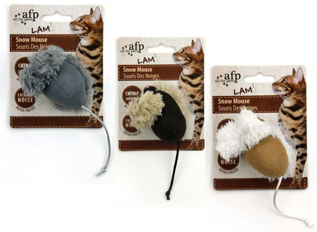 ALL FOR PAWS Lamb Jucărie cu iarba pisicii Şoricel înzăpezit, diverse culori - Maxi-Pet.ro