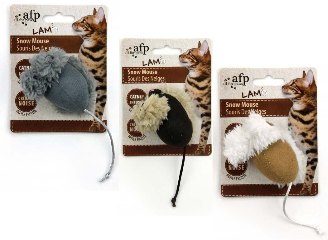 ALL FOR PAWS Lamb Jucarie cu iarba pisicii Soricel inzapezit, diverse culori