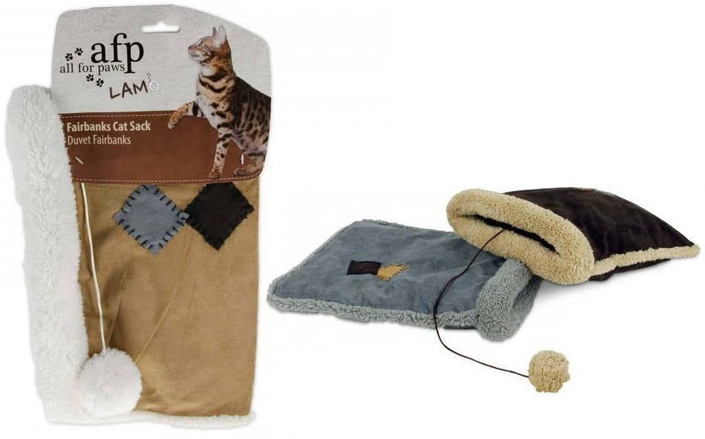 ALL FOR PAWS Lamb Jucarie pentru pisici Sac imblanit, diverse culori, 40x48x6cm