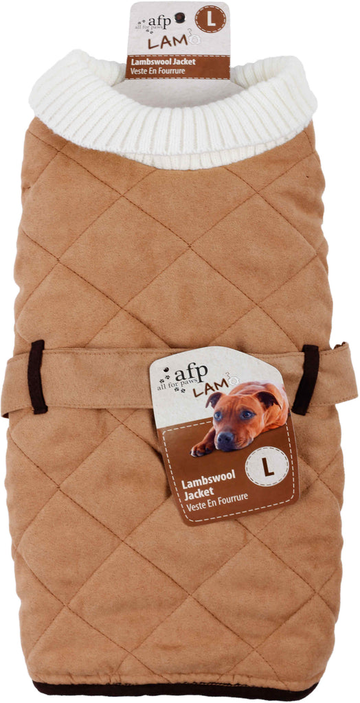 ALL FOR PAWS LAMBSWOOL Haina cu guler pentru caini, Maro deschis