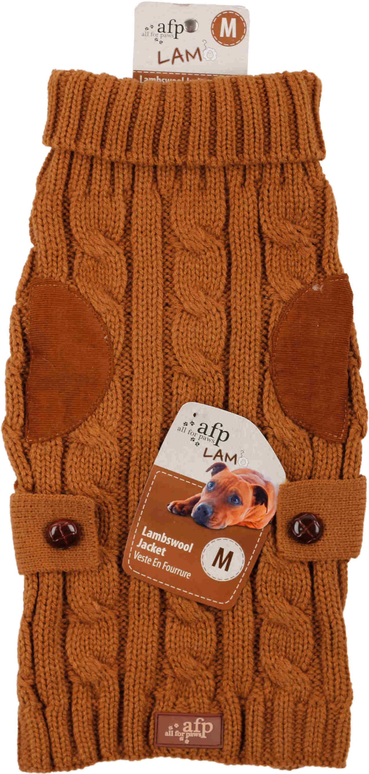 ALL FOR PAWS LAMBSWOOL Pulover tricotat pentru caini, Maro deschis