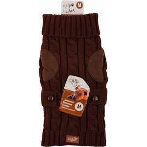 ALL FOR PAWS LAMBSWOOL Pulover tricotat pentru caini, Maro inchis