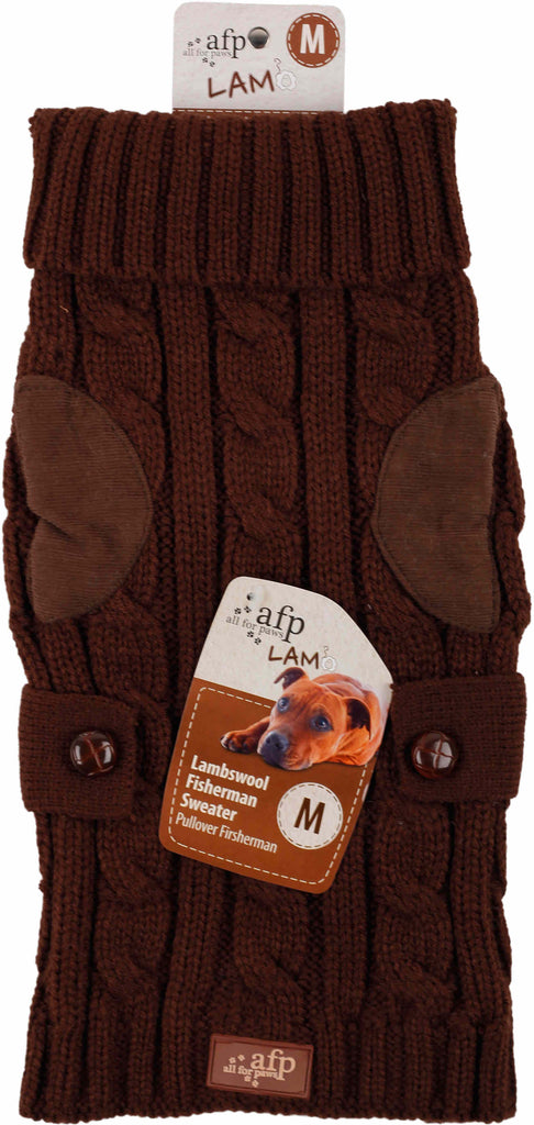 ALL FOR PAWS LAMBSWOOL Pulover tricotat pentru caini, Maro inchis