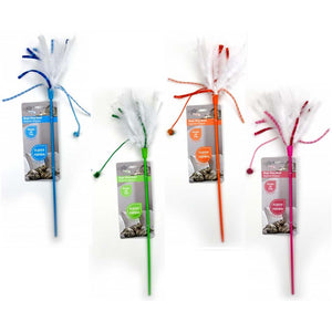 ALL FOR PAWS Modern Cat Jucarie pentru pisici Bagheta cu pene, diverse culori