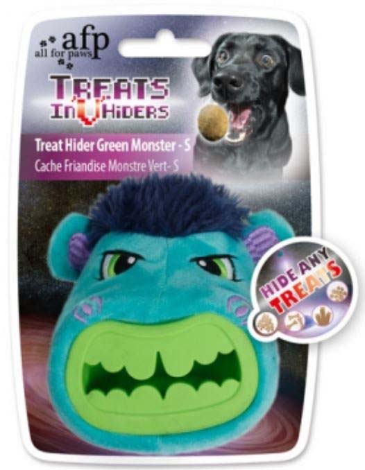ALL FOR PAWS Treat Hider Jucarie pentru caini Green Monster S 12x8x4,5cm