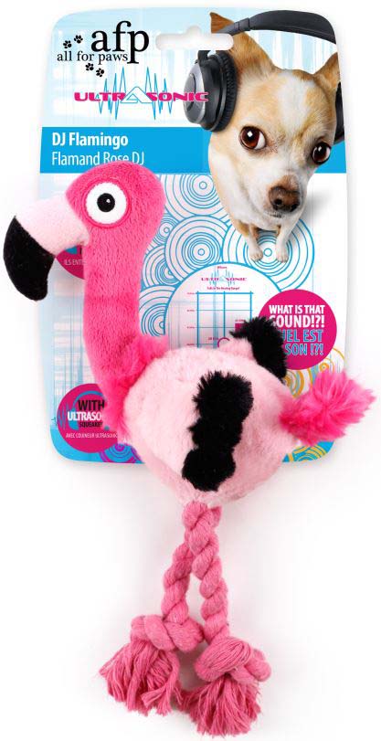 ALL FOR PAWS Ultrasonic Jucărie pentru câini DJ Flamingo Ultrasonic S, 27x22x9cm - Maxi-Pet.ro