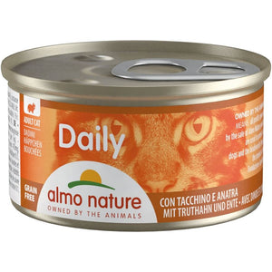 ALMO NATURE DAILY Chunks Conserva pentru pisici, cu curcan si rata 85g