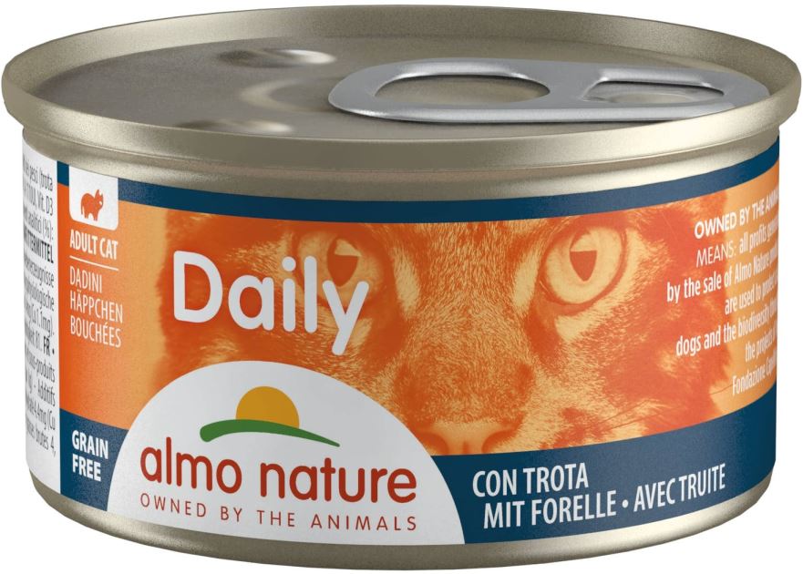 ALMO NATURE DAILY Chunks Conserva pentru pisici, cu pastrav 85g