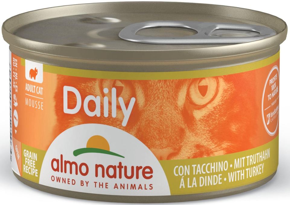 ALMO NATURE DAILY Mousse Conserva pentru pisici, cu curcan 85g
