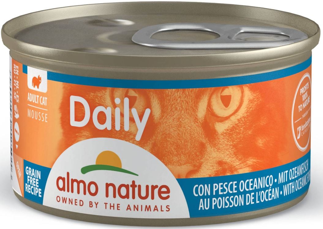 ALMO NATURE DAILY Mousse Conserva pentru pisici, cu peste oceanic 85g