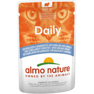 ALMO NATURE DAILY Plic pentru pisici, cu cod si creveti 70g