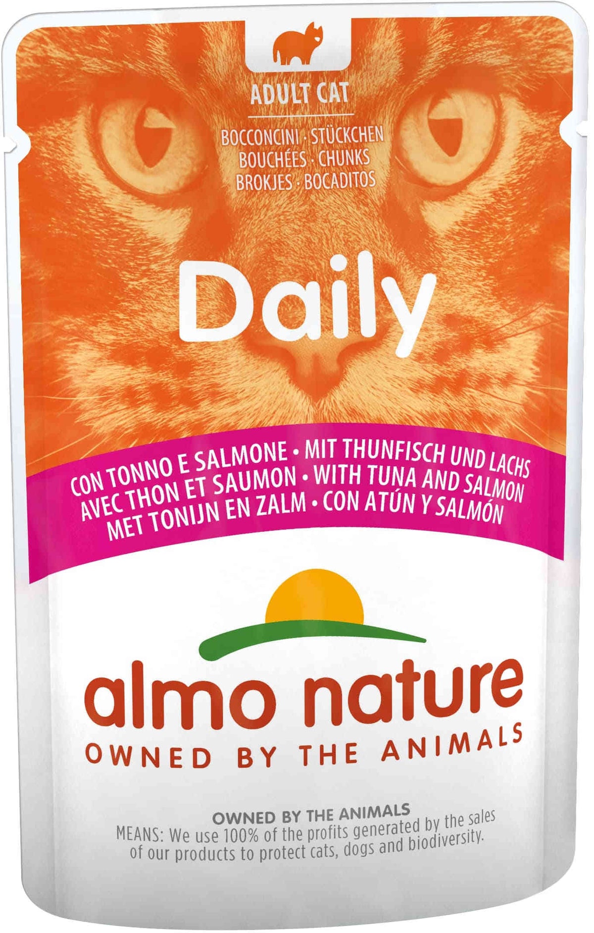 ALMO NATURE DAILY Plic pentru pisici, cu ton si somon 70g