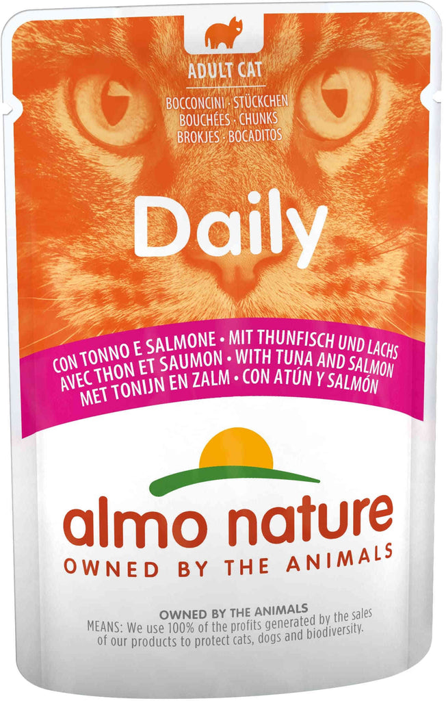 ALMO NATURE DAILY Plic pentru pisici, cu ton si somon 70g