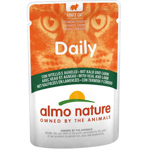 ALMO NATURE DAILY Plic pentru pisici, cu vitel si miel 70g