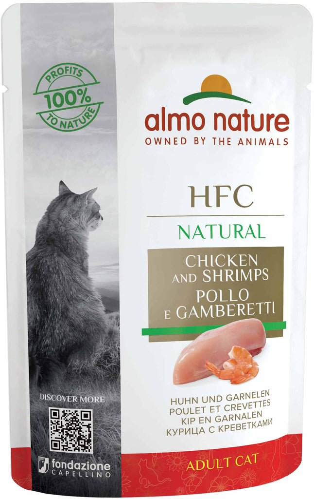 ALMO NATURE HFC Natural Plic pentru pisici, cu pui si creveti 55g