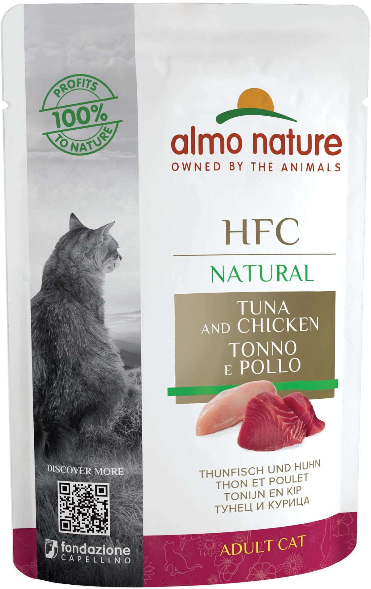 ALMO NATURE HFC Natural Plic pentru pisici, cu ton si pui 55g