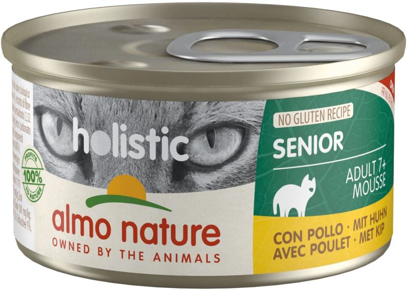 ALMO NATURE HOLISTIC Conserva pentru pisici SENIOR, cu pui 85g