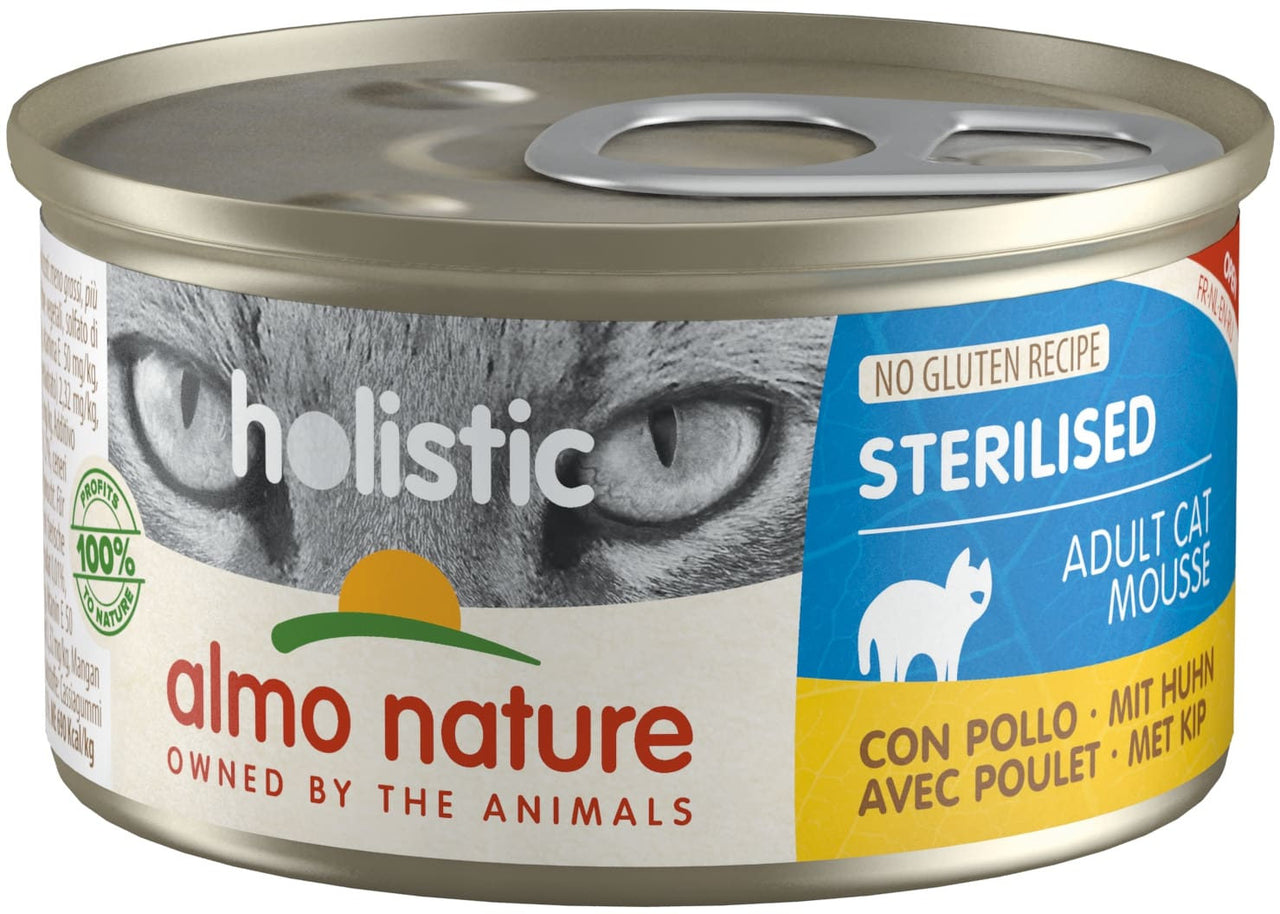 ALMO NATURE HOLISTIC Conserva pentru pisici sterilizate, cu pui 85g