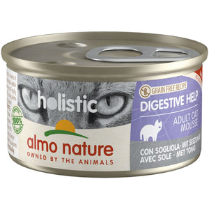 ALMO NATURE HOLISTIC Conserva pisici Digestive Help, cu peste Limba-de-mare 85g
