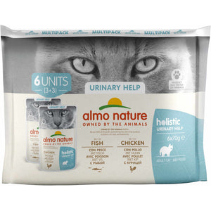 ALMO NATURE HOLISTIC Pachet plicuri pisici Urinary Help, cu peste si pui 6 x 70g