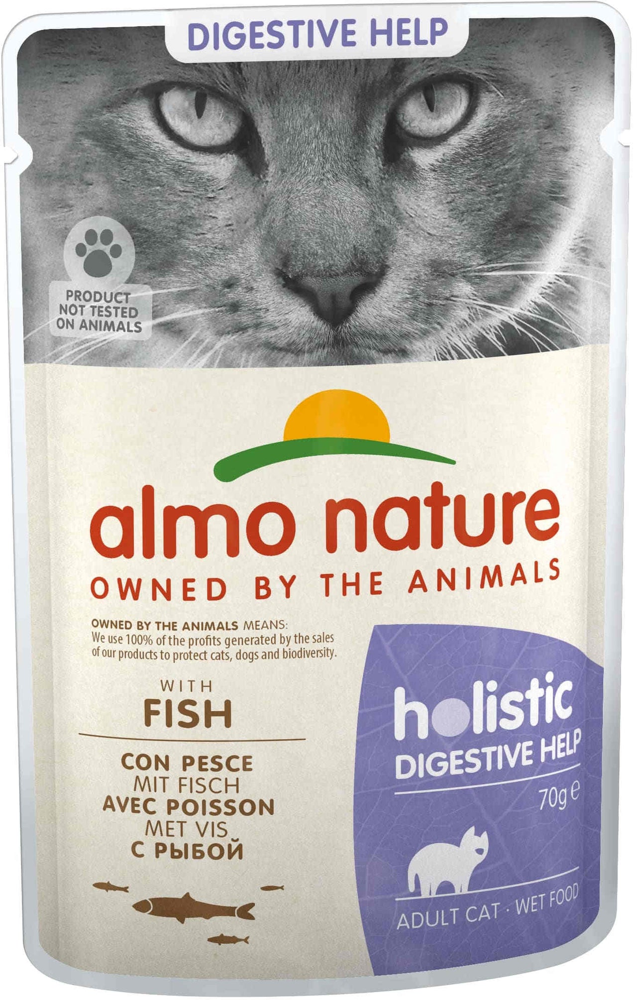 ALMO NATURE HOLISTIC Plic pentru pisici Digestive Help, cu peste 70g