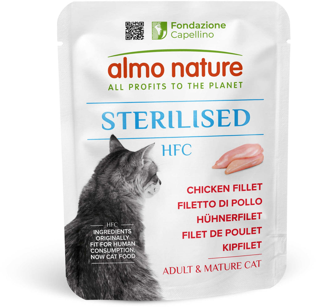 ALMO NATURE HOLISTIC Plic pentru pisici sterilizate, cu file de Pui 50g