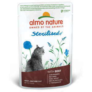 ALMO NATURE HOLISTIC Plic pentru pisici sterilizate, cu vita 70g