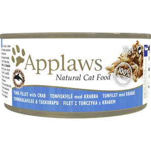 APPLAWS Conserva pentru pisici, cu File de Ton si Crab 70g