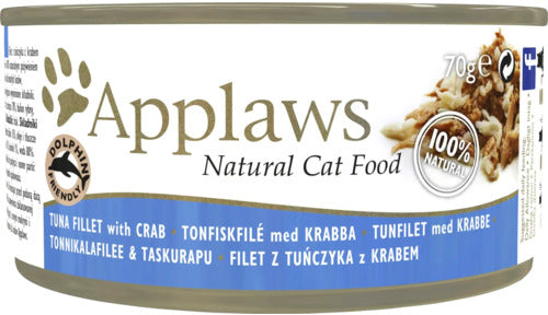 APPLAWS Conserva pentru pisici, cu File de Ton si Crab 70g