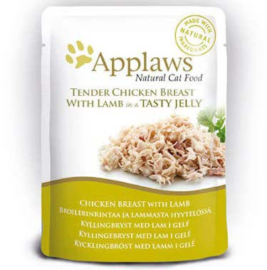 APPLAWS Plic hrana umeda pt pisici, cu File Piept de Pui si Miel in Aspic 70g
