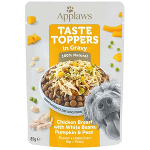 APPLAWS Taste Toppers Plic pentru caini, cu Piept de Pui si Dovleac in Sos 85g