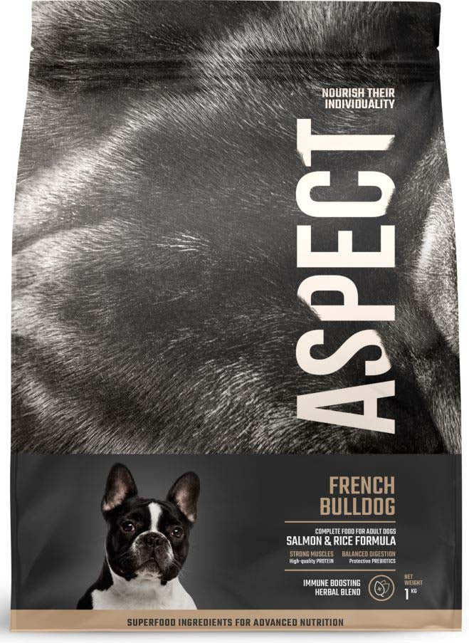 ASPECT French Bulldog, hrana completa pentru caini adulţi, Somon şi Orez 