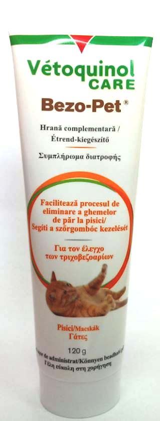 BEZO-PET (Vetoquinol) Pastă pt eliminarea părului din stomac sau intestine 120g - Maxi-Pet.ro