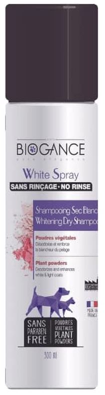 BIOGANCE Sampon uscat pentru caini cu blana alba 300 ml