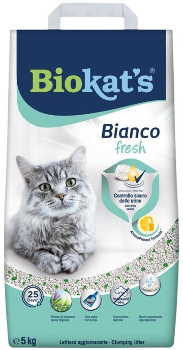 BIOKAT'S Bianco Fresh Nisip pentru pisici Hygiene Control 5kg 