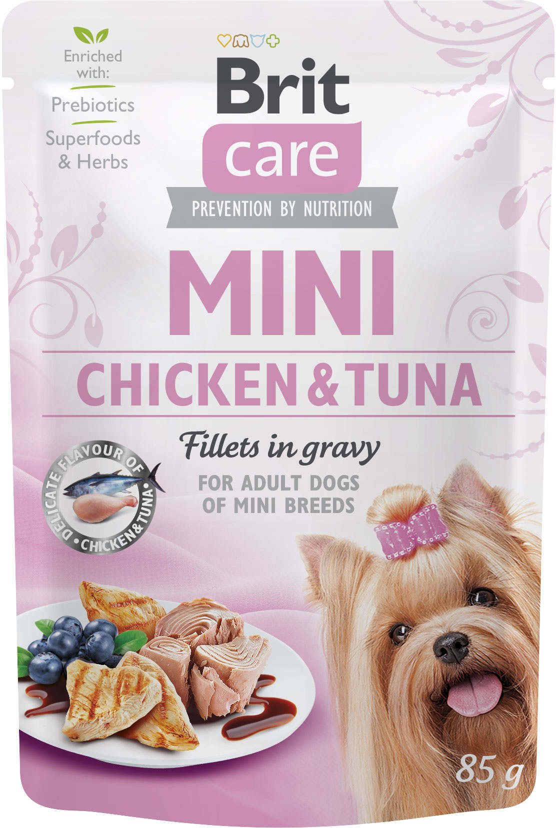 BRIT CARE Dog Mini Plic, File de pui si ton, in sos 85g