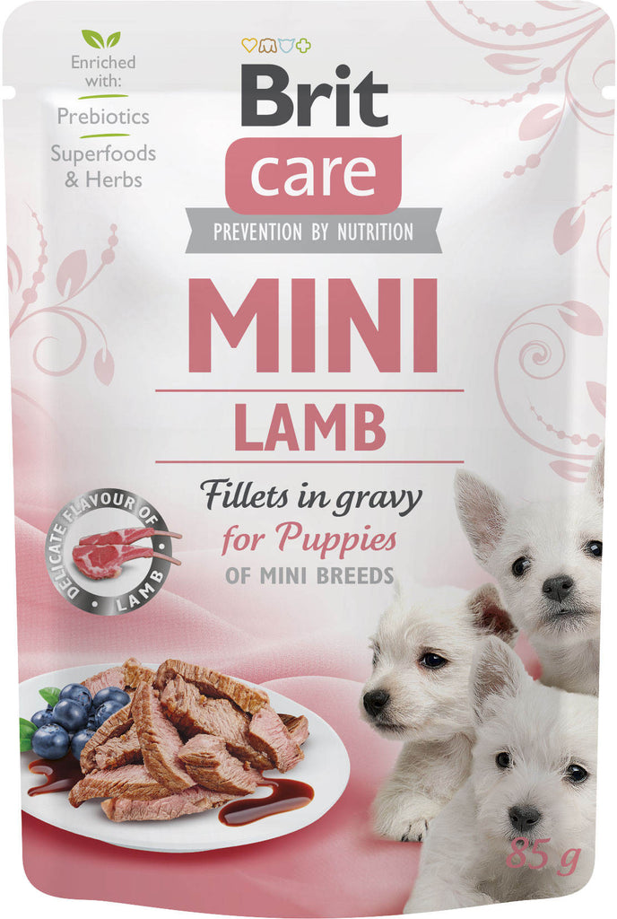 BRIT CARE Dog Mini Plic PUPPY, File de miel, în sos 85g - Maxi-Pet.ro