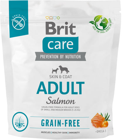 BRIT CARE Grain-free Adult, cu Somon si Cartofi 1kg 