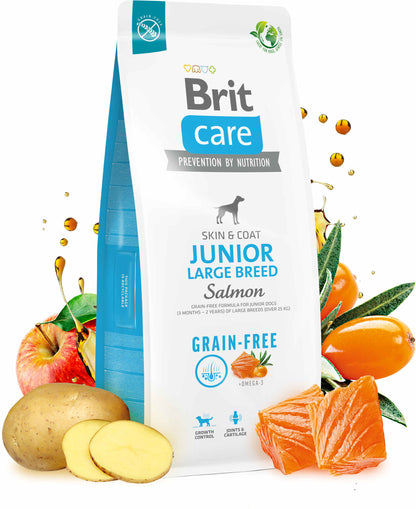 BRIT CARE Grain-free JUNIOR Large Breed, cu Somon si Cartofi