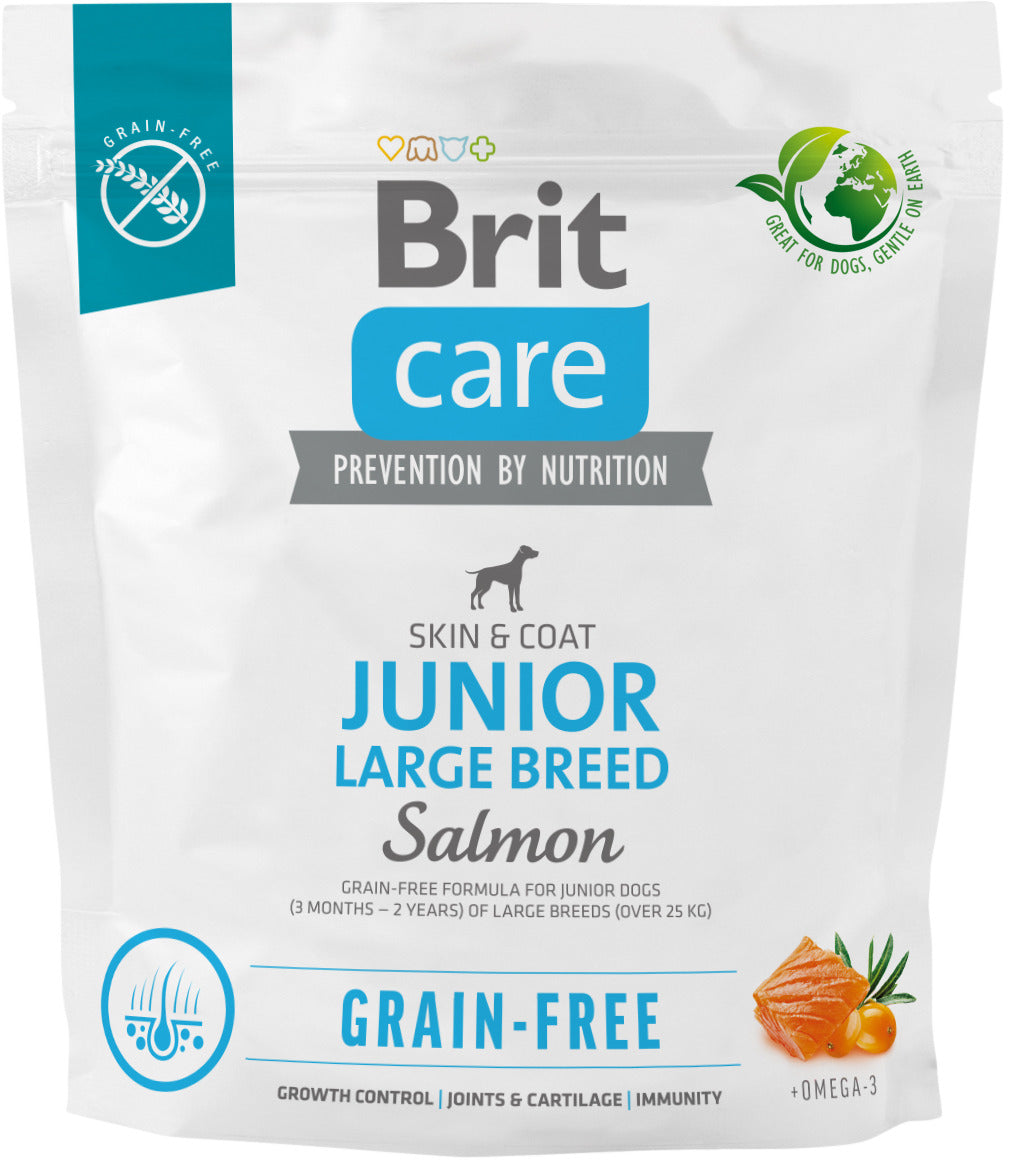 BRIT CARE Grain-free JUNIOR Large Breed, cu Somon si Cartofi 1kg