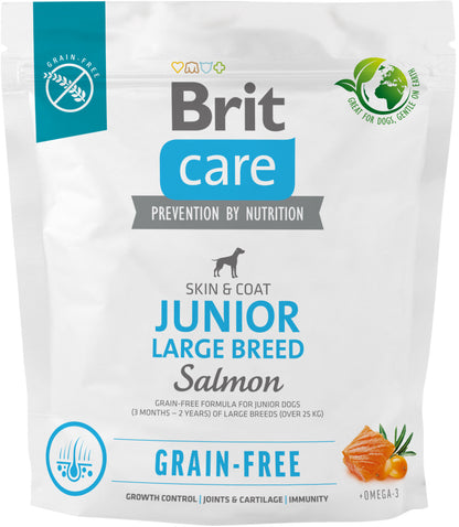 BRIT CARE Grain-free JUNIOR Large Breed, cu Somon si Cartofi 1kg